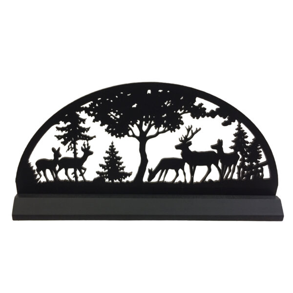 Wooden Silhouette Lodge 11″ Standing Day in the Forest Woodland Scene Silhouette Lodge Cabin Tabletop Ornament Sculpture Decoration