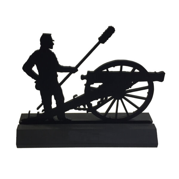Wooden Silhouette Revolutionary/Civil War 7″ Standing Wooden “Artilleryman by Cannon” Silhouette Tabletop