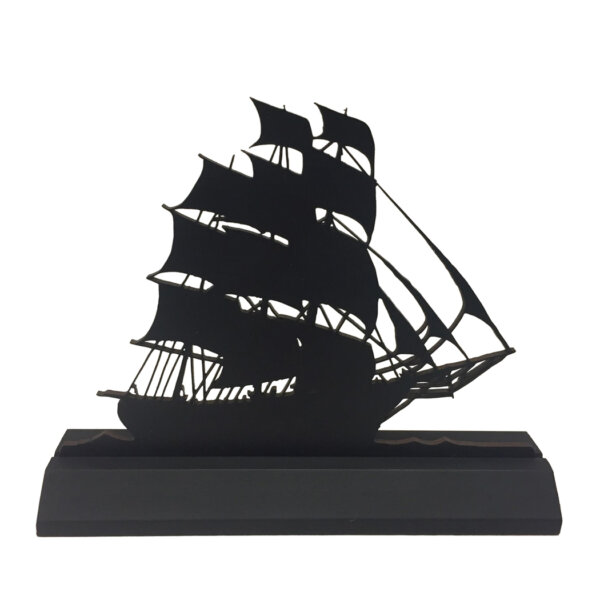 Wooden Silhouette Nautical 7″ Ship Standing Wood Silhouette Farmhouse Tabletop Ornament Decoration