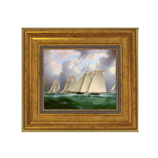 HMS Orion Oil Painting Print Reproduction On Canvas In Antiqued Gold Frame. A 5