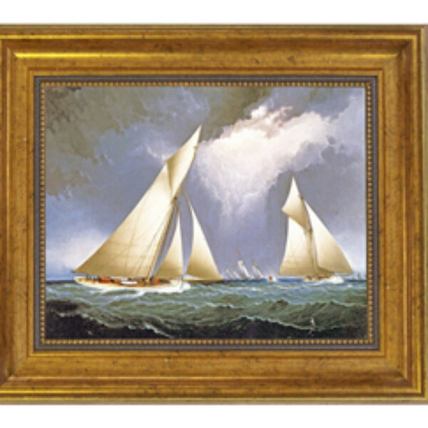 Mayflower Leading Puritan Framed Oil Painting Print on Canvas in Antiqued Gold Frame. An 8 x 10