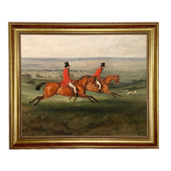 Across the Meadow Framed Oil Painting Print on Canvas in Antiqued Gold Frame