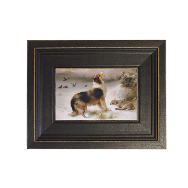 Found - by Walter Hunt 1906 Framed Oil Painting Print on Canvas in Distressed Black Wood Frame. A 4x6