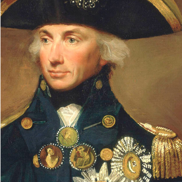 British Rear Admiral Sir Horatio Nelson Framed Oil Painting Print on Canvas in Ornate Antiqued Gold Frame- A 16