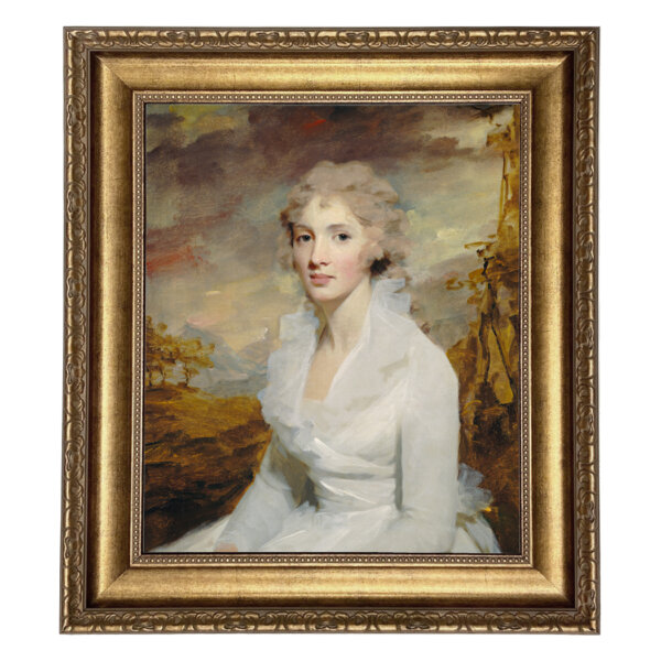 Portrait of Miss Eleanor Framed Oil Painting Print on Canvas in Antiqued Gold Frame. A 16 x 20