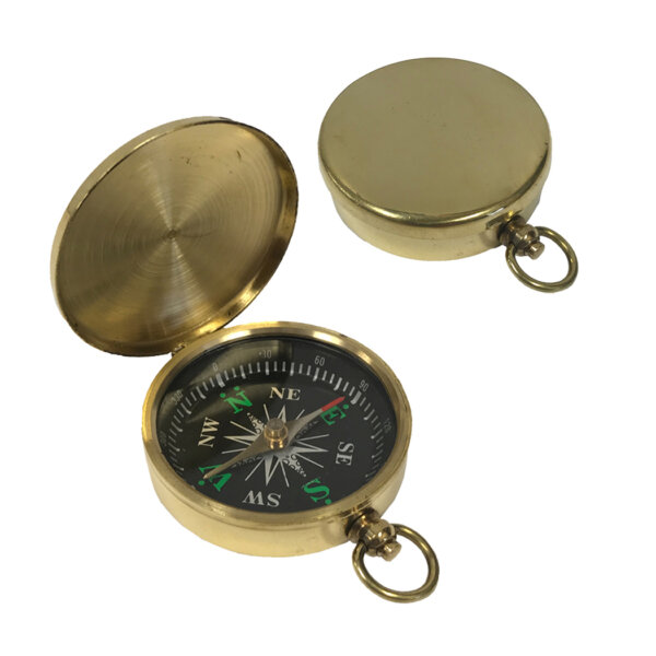Compasses 1-3/4″ Flip-Top Solid Polished Brass Pocket Compass- Antique Vintage Style