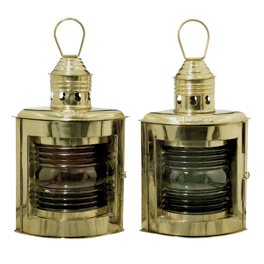 9 Nautical Brass Port and Starboard Kerosene Lamps