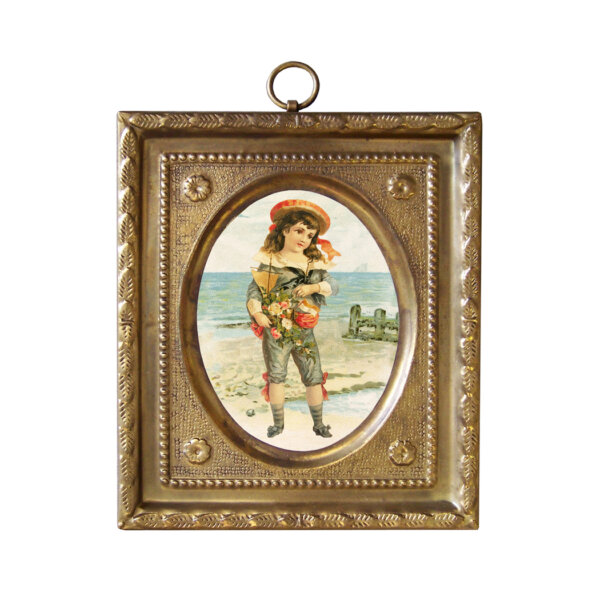 Nautical Nautical Reproduction print in an embossed brass 3-3/4 x 4-1/2″ frame with a fabric backing. Complete a set of four with items 6685CN –  6685CM –  6685CS.