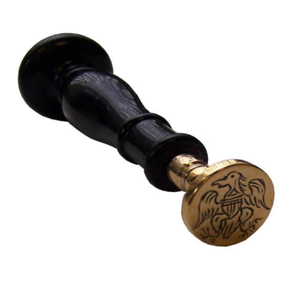 Desk Top Accessories Writing 3″ Brass Eagle Seal with Black Wooden Handle