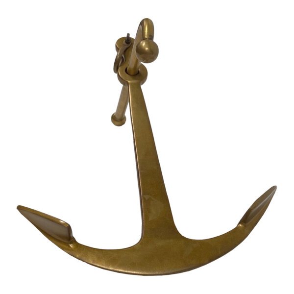 Desk Top Accessories Nautical 9″ Antiqued Brass Anchor Tabletop Ornament or Paper Weight- Antique Vintage Style