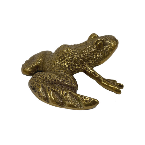 Desk Top Accessories Botanical/Zoological 3″ Antiqued Brass Frog Paper Weight
