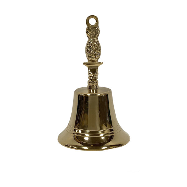 Desk Top Accessories Early American 6″ Polished Brass Pineapple Hand Bell- Antique Vintage Style