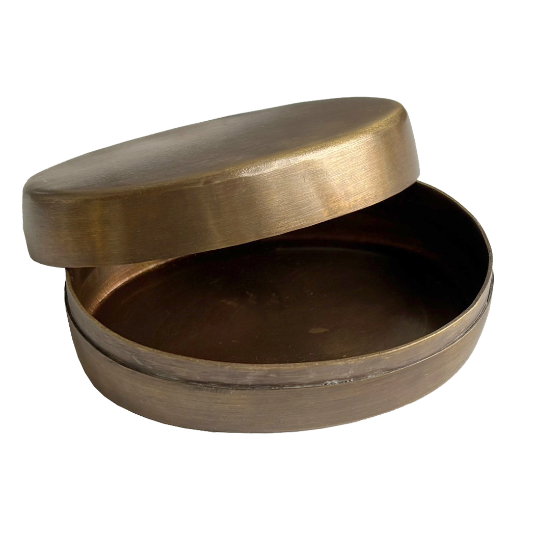 Decorative Boxes Early American 3″ Oval Antiqued Brass Ring-Pill-Tobacco-Jew ...