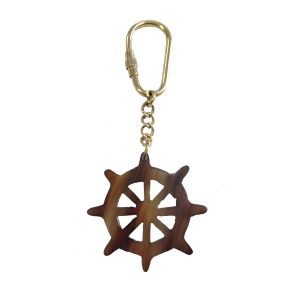 Jewelry Nautical 2″ Horn Ship Wheel Keychain