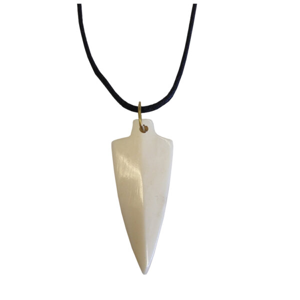 Jewelry Jewelry 2-1/2″ Bone Arrowhead Pendant with Cord