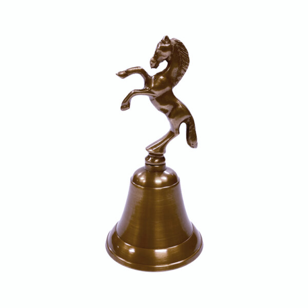 Desk Top Accessories Equestrian 5″ Antiqued Brass Horse Bell – Antique Vintage Style