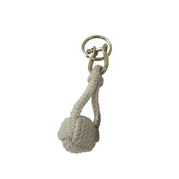 Jewelry Nautical WHITE – 3-1/2″ MONKEY FIST KEYCHAIN
