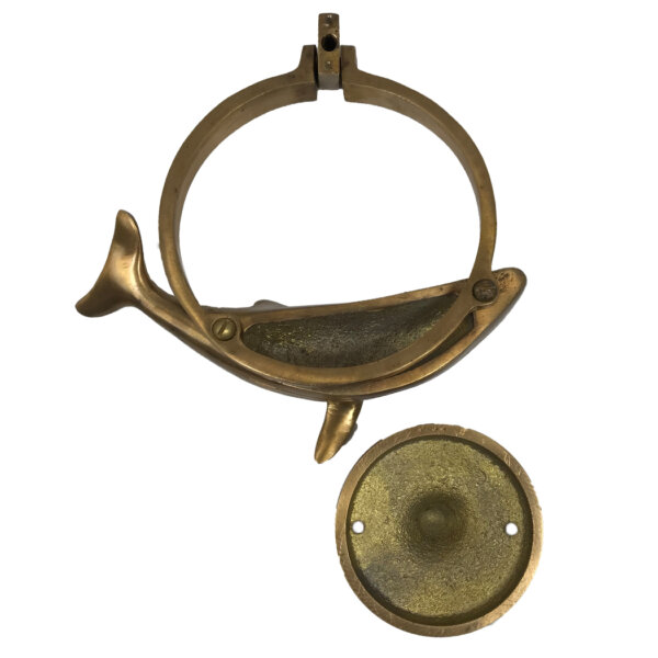 Nautical Decor & Souvenirs Nautical 6-1/4″ Antiqued Brass Whale Door Knocker- Antique Vintage Style