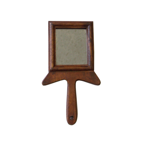 Early Decor 7″ Wood Hand Mirror- Colonial Reproduction Antique Vintage Style