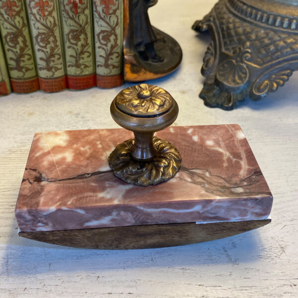 Desk Top Accessories Writing 5″ Red Granite Ink Blotter- Antique Vintage Style