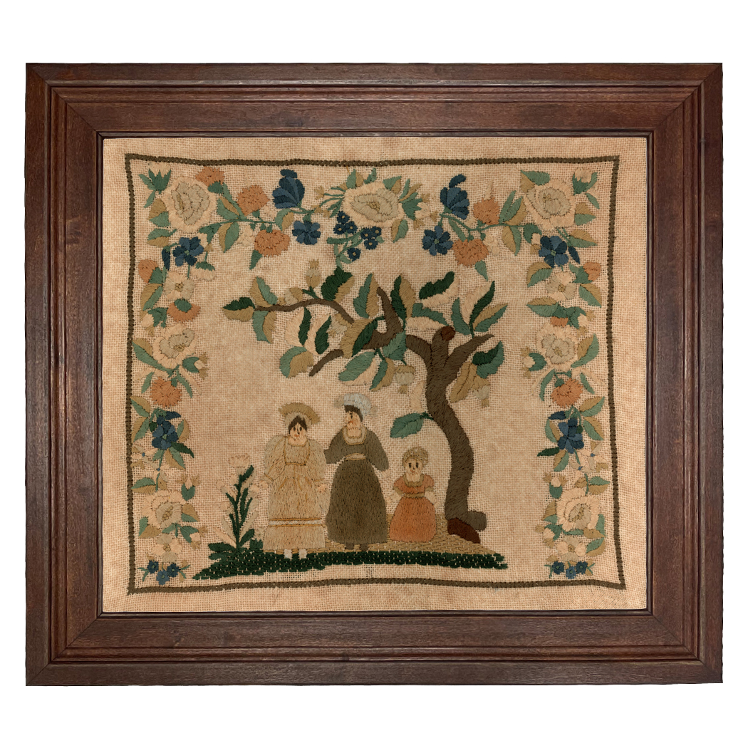 Prints Early American Elizabeth Purkey Antique Embroidery Needlepoint Sa ...