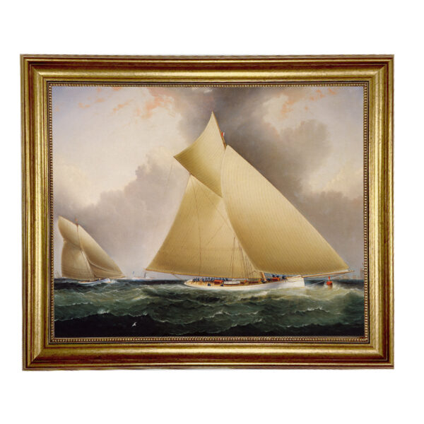 Mayflower Leading Galatea Framed Oil Painting Print on Canvas in Antiqued Gold Frame