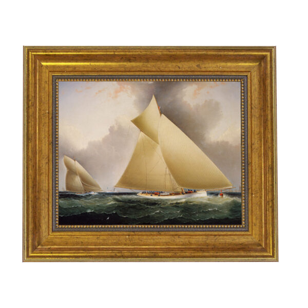 Mayflower Leading Galatea Framed Oil Painting Print on Canvas in Antiqued Gold Frame. An 8" x 10" framed to 11-1/2" x 13-1/2".