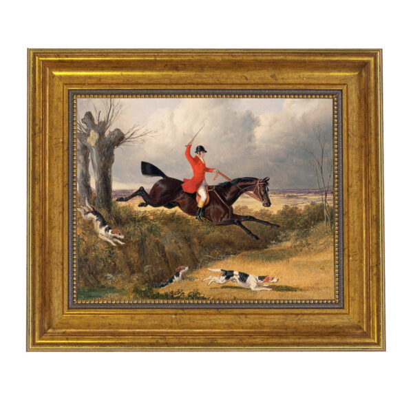 Clearing the Ditch Framed Oil Painting Print on Canvas in Antiqued Gold Frame