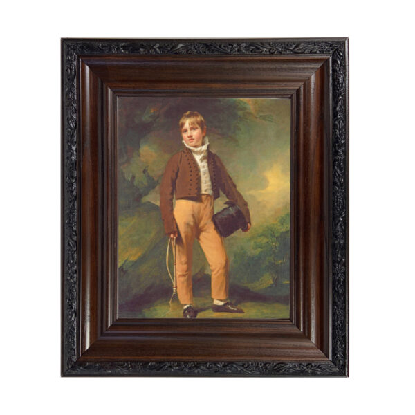 Quentin McAdam by Henry Raeburn Oil Painting Print Reproduction on Canvas in Brown and Black Solid Oak Frame