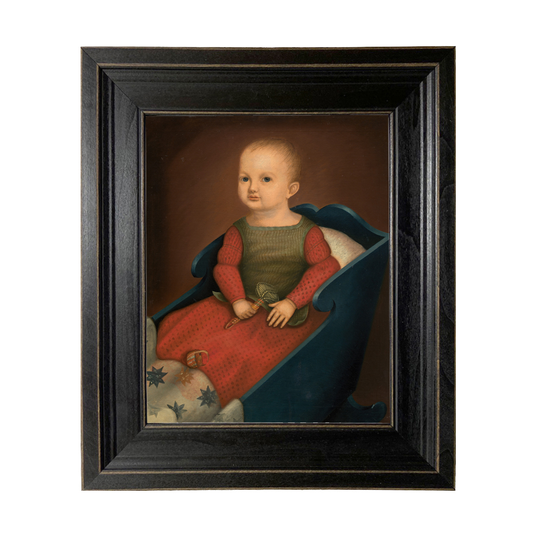 Painting Prints on Canvas Primitive Primitive Baby in Cradle