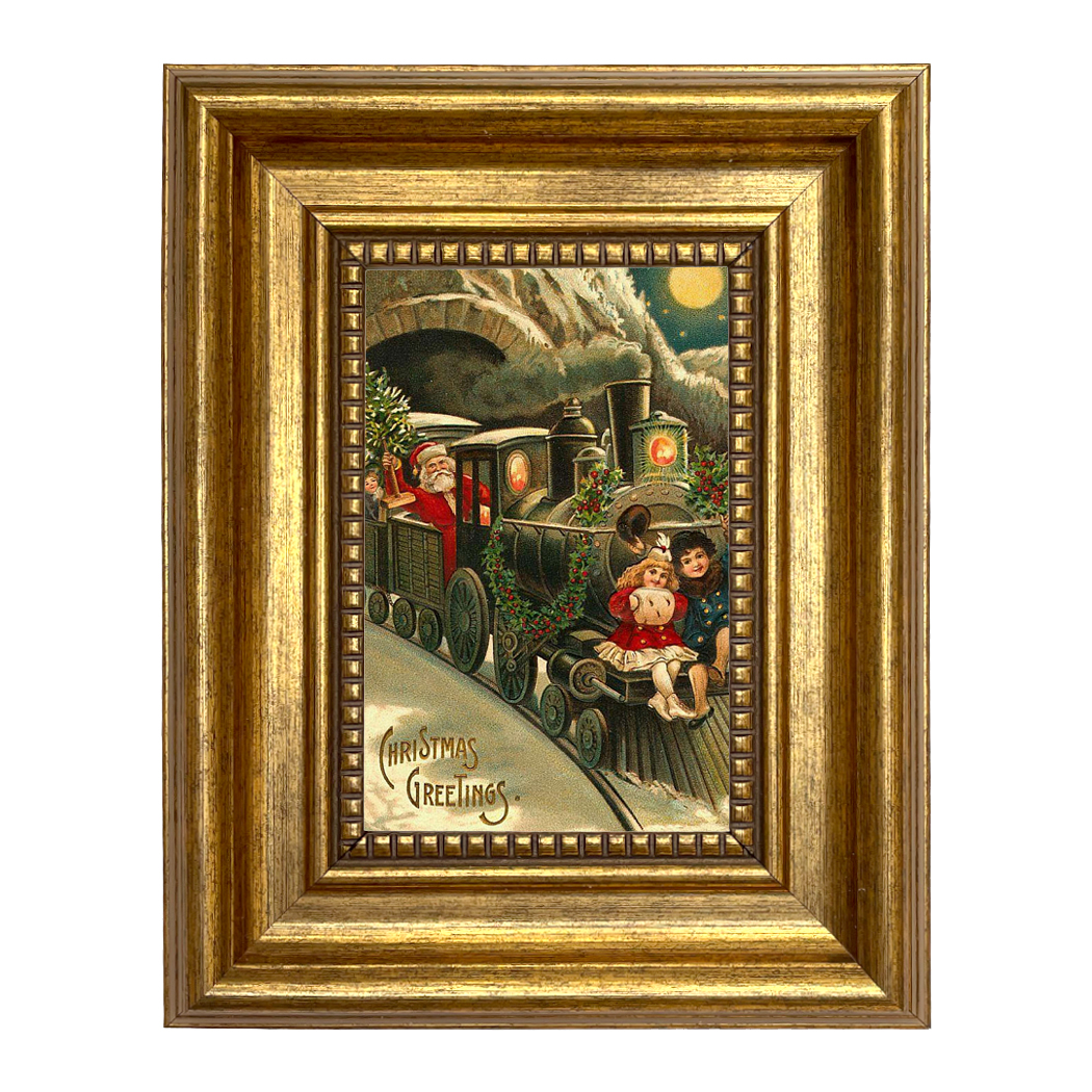 Christmas Christmas 4″x6″ Santa Christmas Train Print on C ...