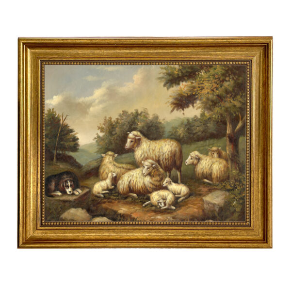 Farm/Pastoral Early American Sheep in a Landscape