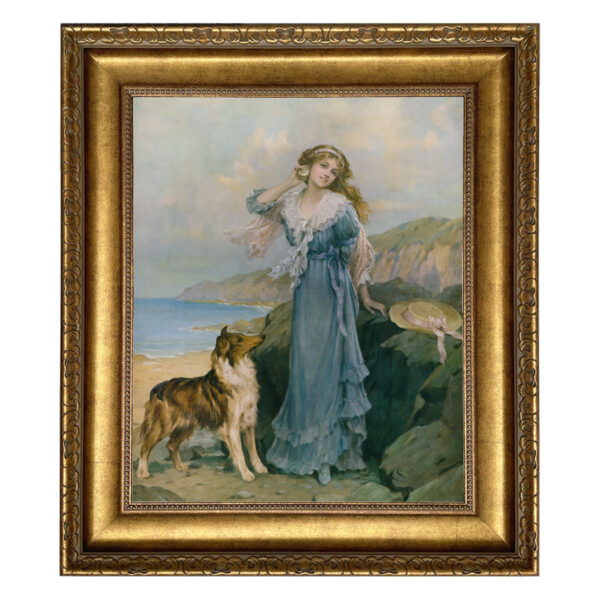 Dogs/Cats Nautical By the Seaside Victorian Woman and Collie