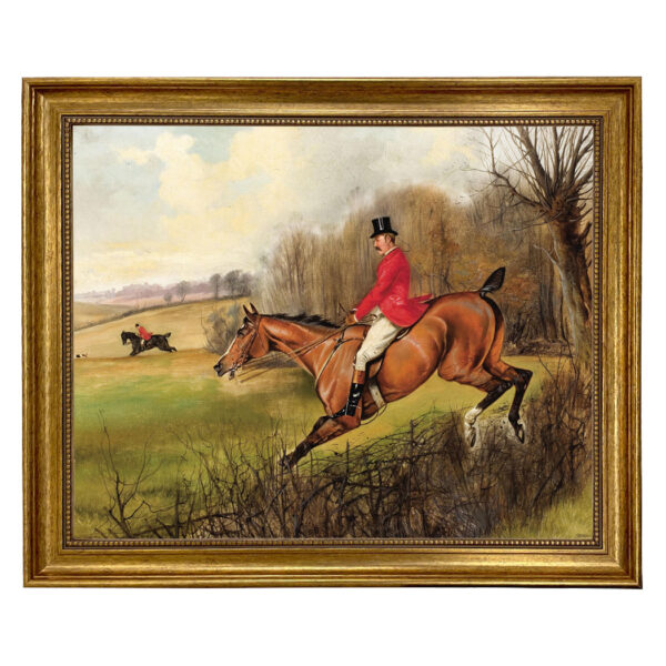 Equestrian/Fox Equestrian Over the Hedge Fox Hunt Scene