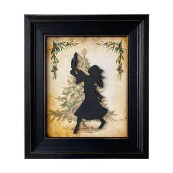 Christmas Christmas Clara Dancing with the Nutcracker Framed Wood Silhouette