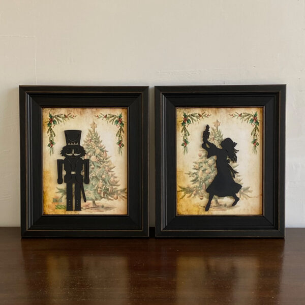 Christmas Christmas The Nutcracker Framed Wood Silhouette