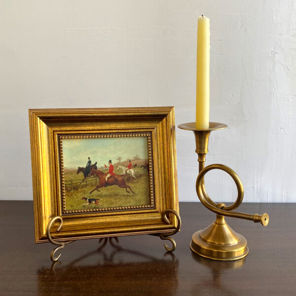 Candles/Lighting Early American 8-1/4″ French Horn Fox Hunt Candle Stick Holder