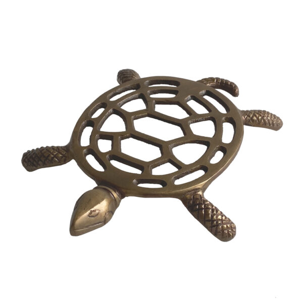 Trays & Barware Nautical 7-1/2″ Antiqued Brass Tortoise Turtle Trivet