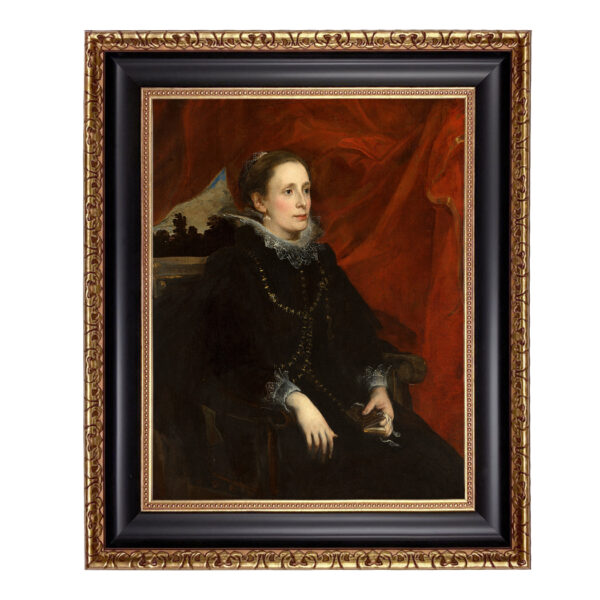 Painting Prints on Canvas Moody Portrait of Marchesa Durazzo by Anthony van Dyck