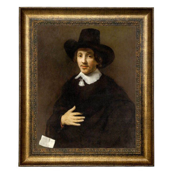 Painting Prints on Canvas Moody Portrait of a Man by Willem Drost