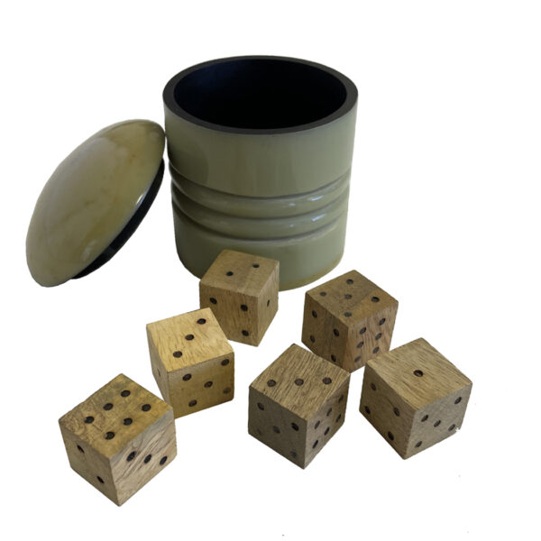 Toys & Games Early American Farkle Dice Game in Horn Resin Cup- Antique Vintage Style