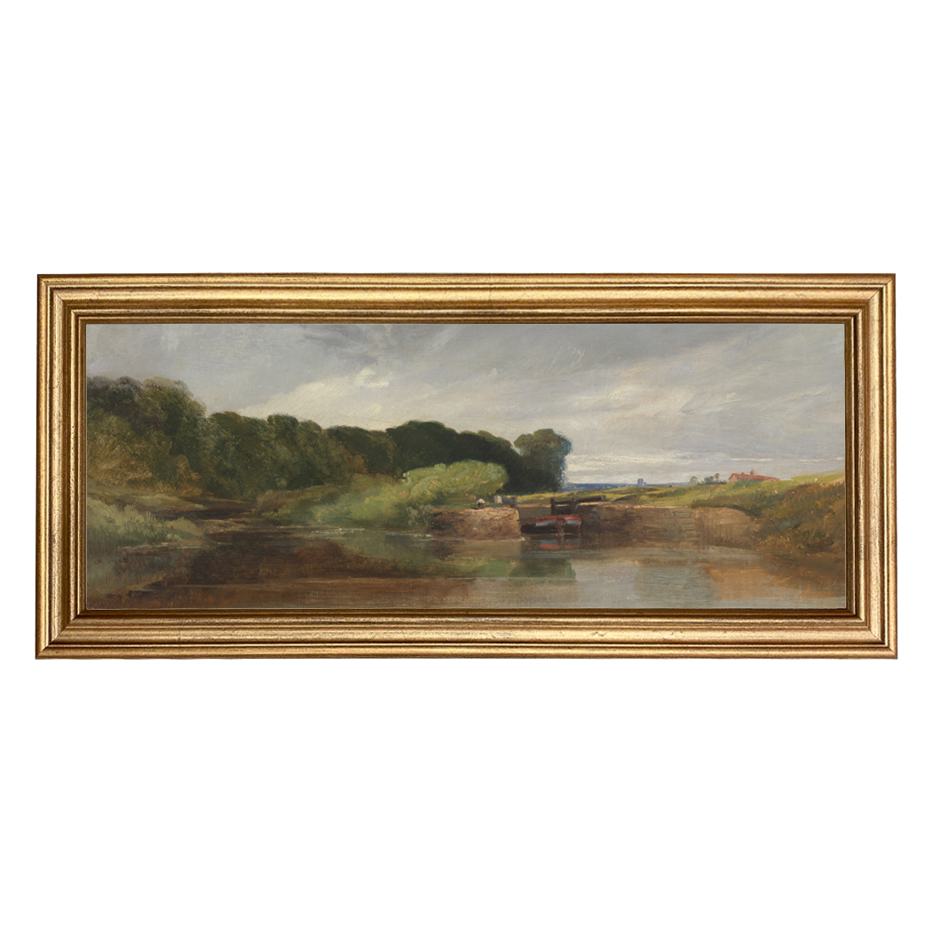 Landscape Landscape By the Water English Landscape Oil Painting Print on Canvas