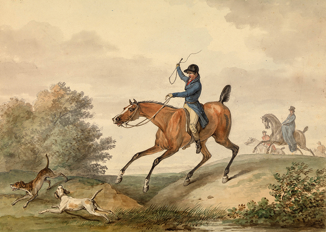 Equestrian/Fox Equestrian Fox Chase by Vernet Framed Print Behind Glass ...