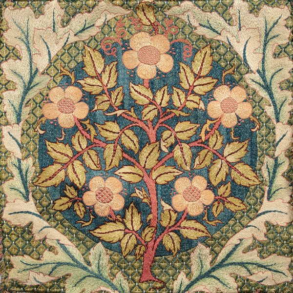 Prints Early American William Morris Flowering Rose Embroidery PRINT