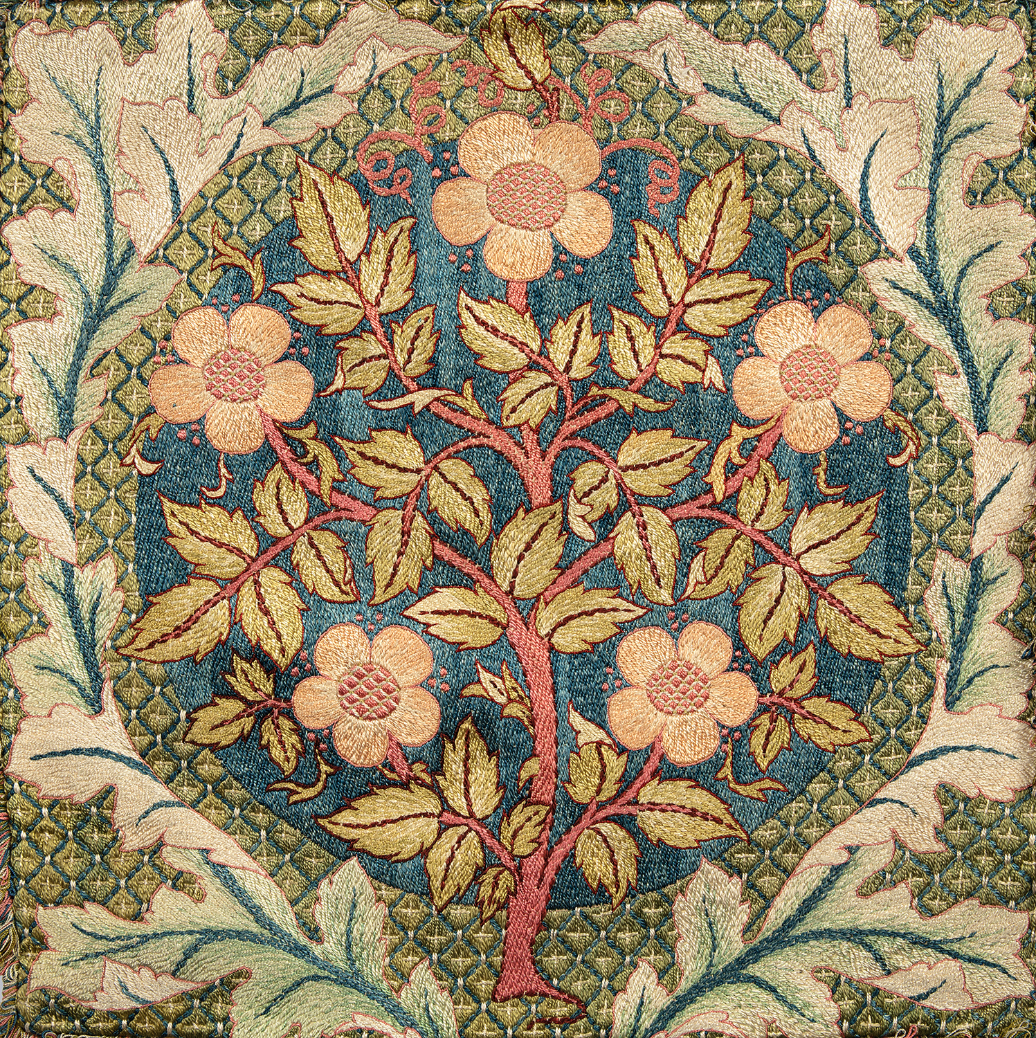 Prints Early American William Morris Flowering Rose Embroidery PRINT ...