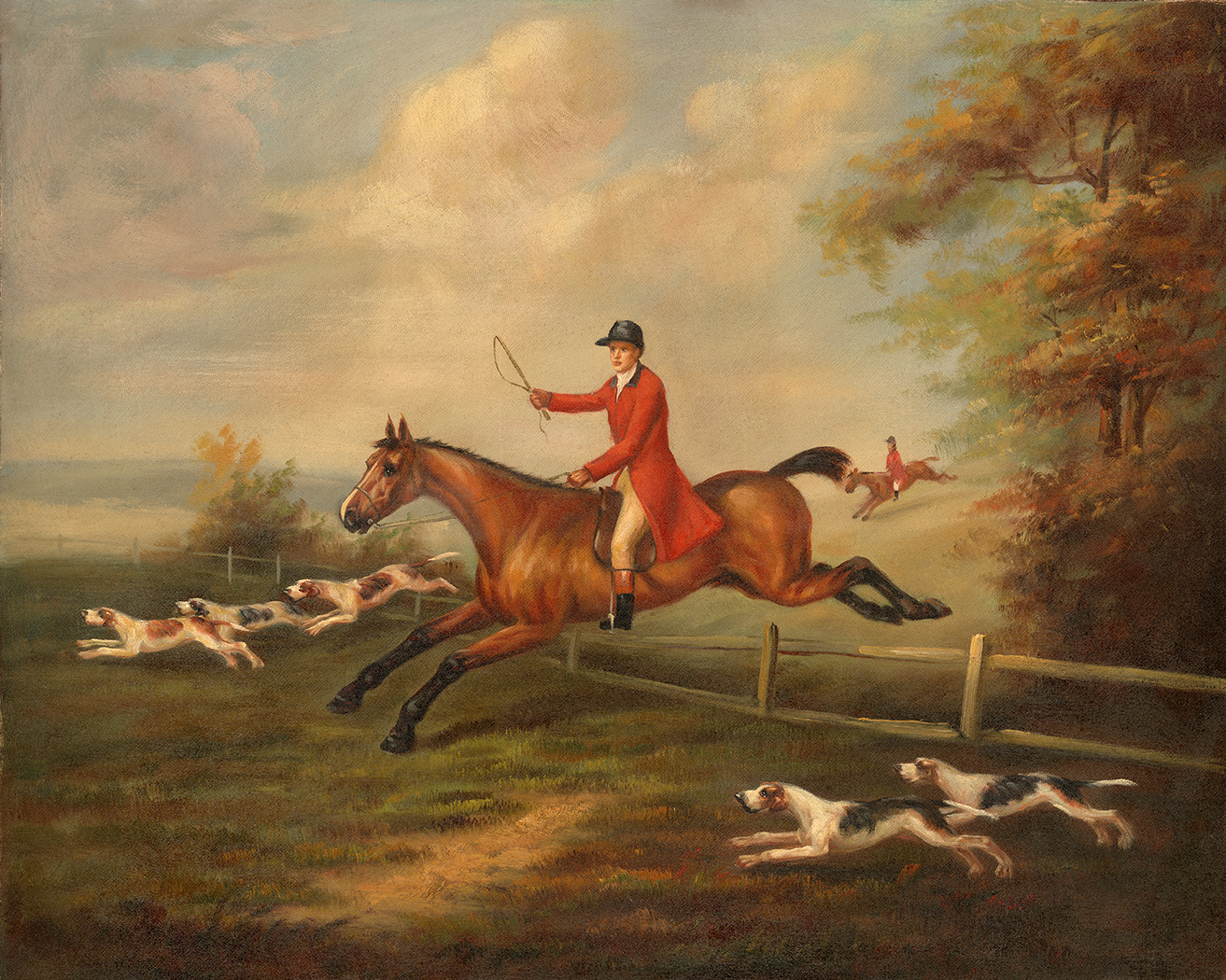 Equestrian/Fox Equestrian Fox Hunting Scene After J.N. Sartorius