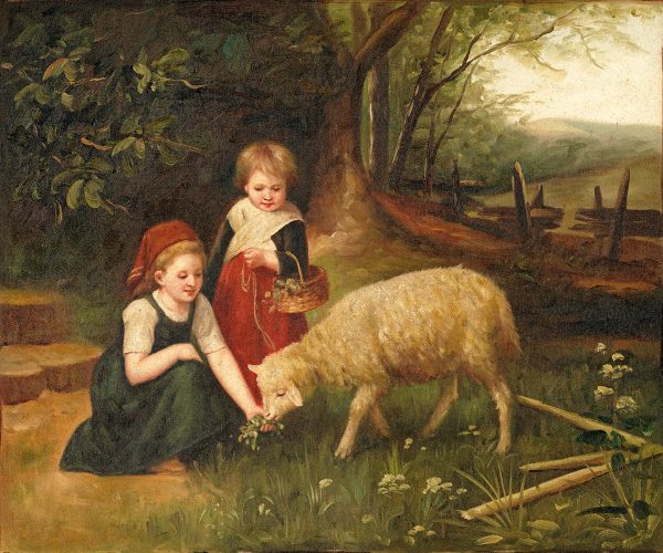 Farm/Pastoral Children My Pet Lamb