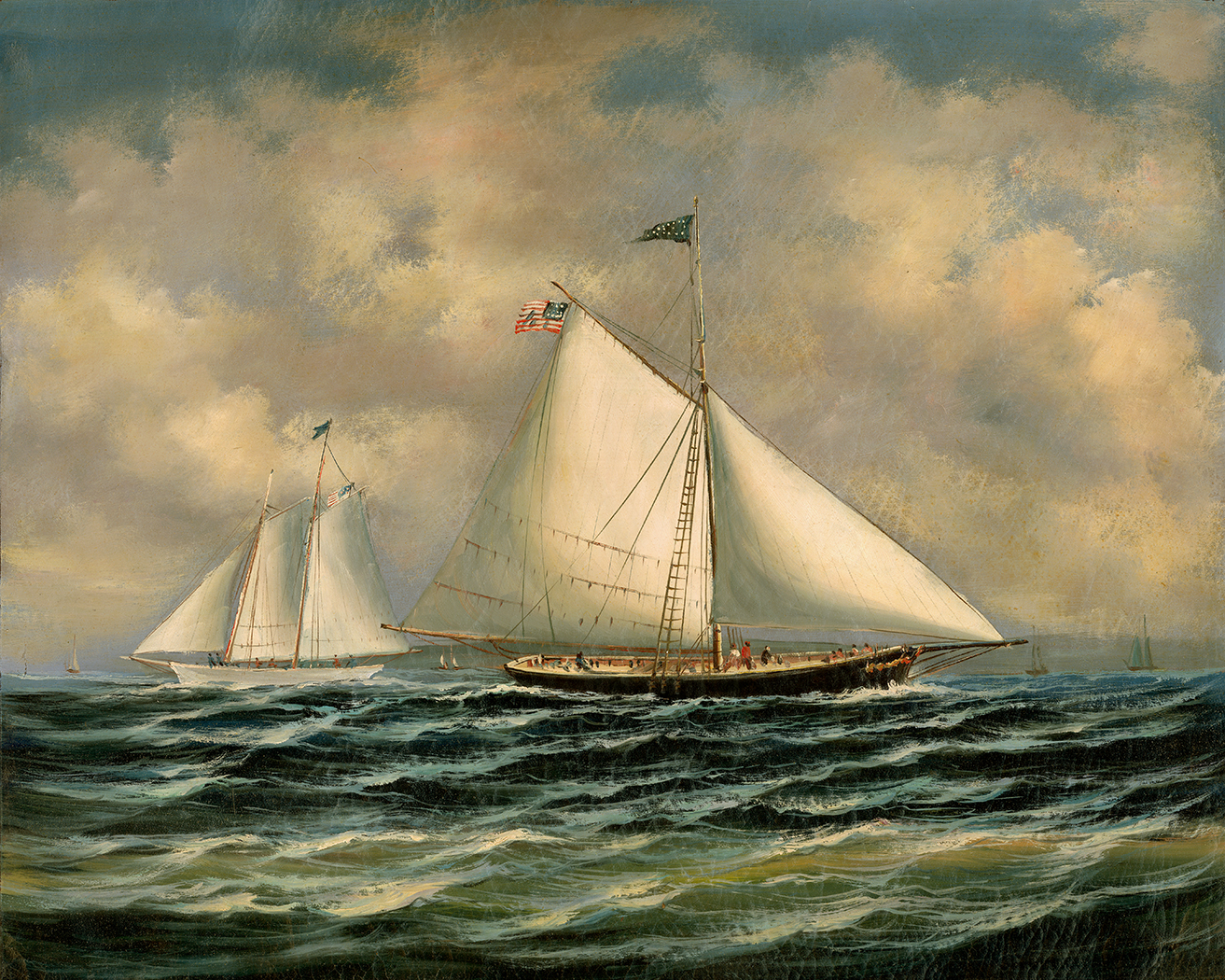 Nautical Nautical Sloop Maria Racing the America After Buttersworth ...