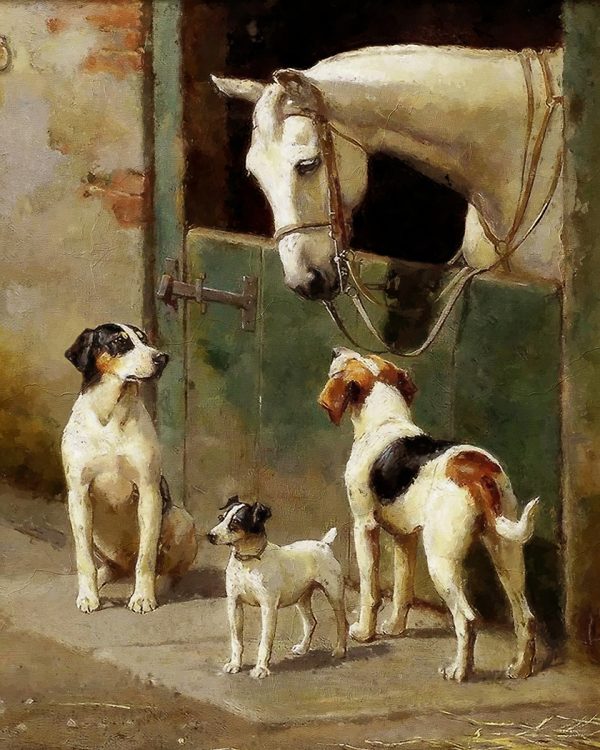 Dogs/Cats Dog and Horse at Stable