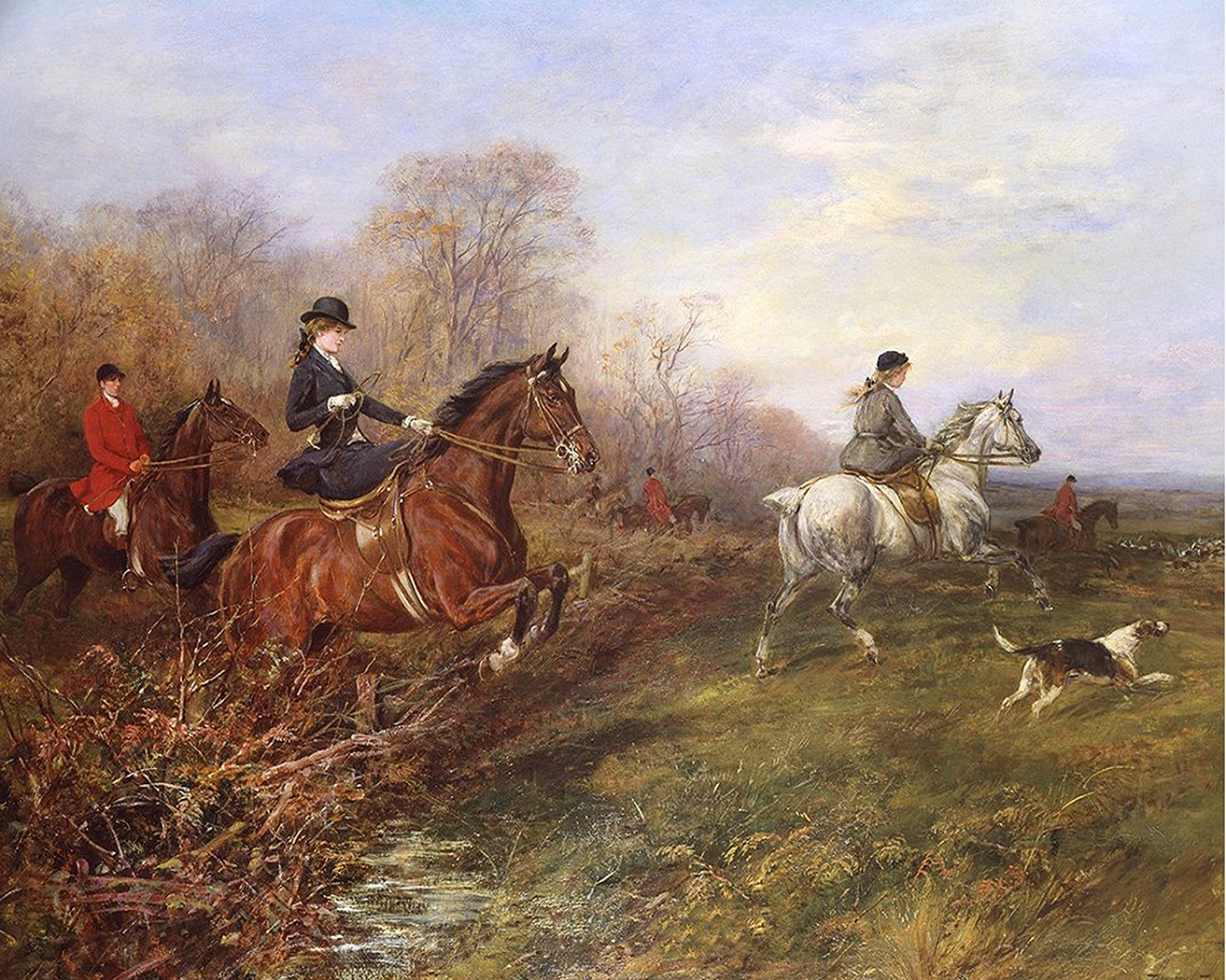 Equestrian/Fox Equestrian Out of the Thicket by Heywood Hardy ...